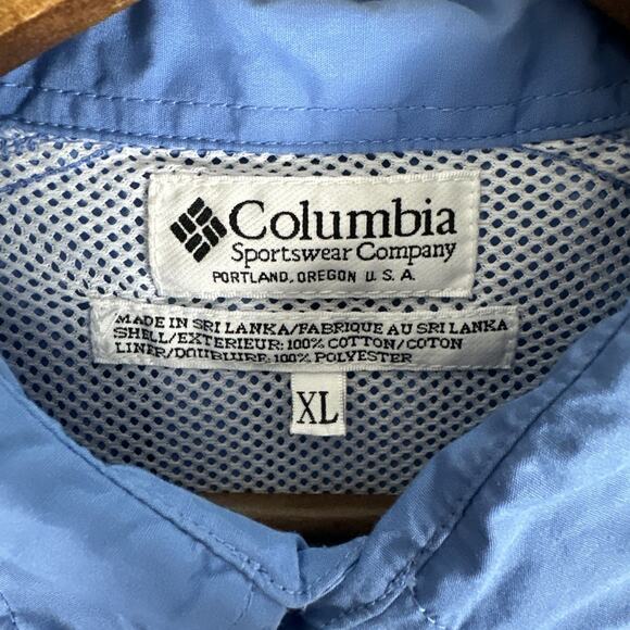 Columbia PFG Shirt Men XL Blue Vented Performance Fishing Lightweight Offshore - Picture 5 of 10